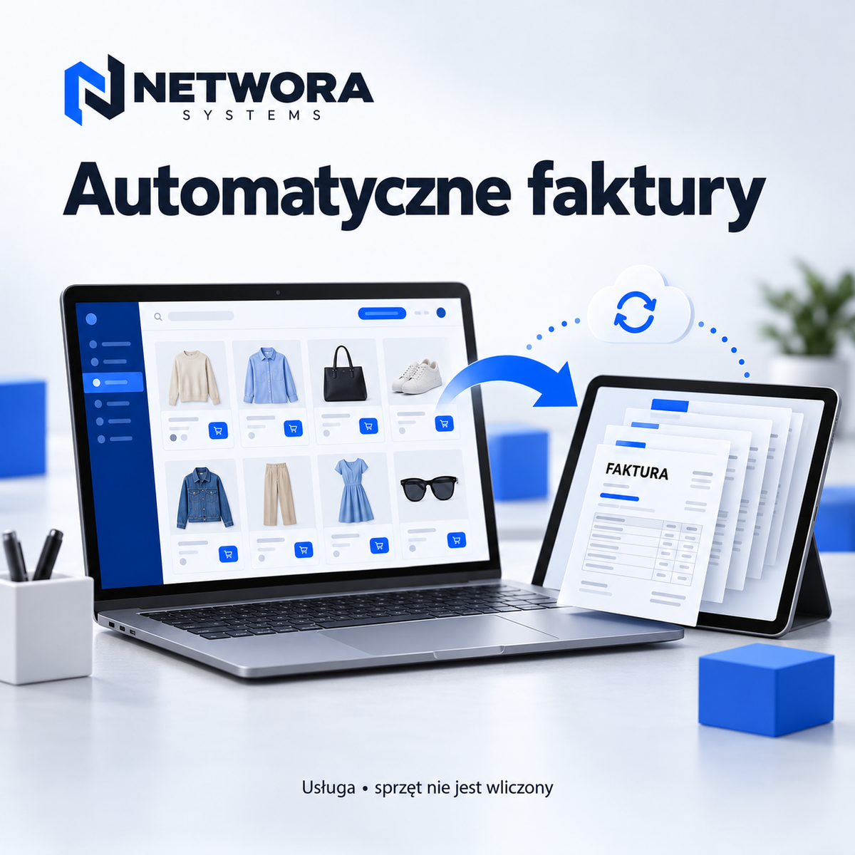 NETWORA SYSTEMS — Automatyczne faktury — konfiguracja gotowej integracji; ilustracja usługi