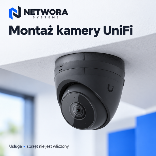 NETWORA SYSTEMS — Dodatkowa kamera UniFi — montaż i konfiguracja; ilustracja usługi